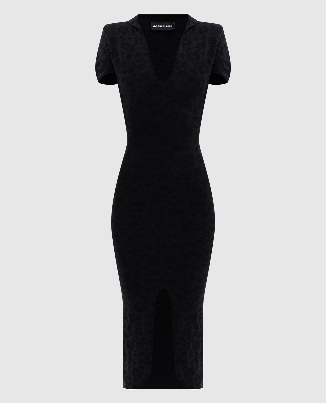 Black dress with leopard print wool Jacob Lee