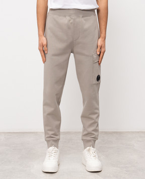 C.P. Company Grey joggers with logo patch MSP717A005086W