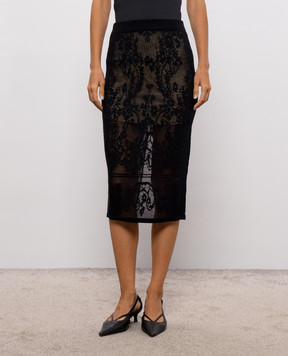 Twinset Black patterned skirt 262TF3032
