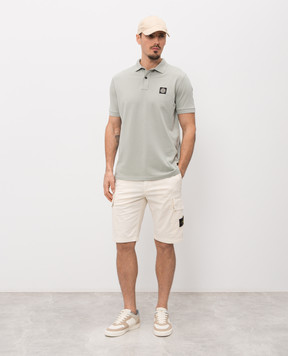 Stone Island Beige cargo shorts with patch L1S15L100018S0004