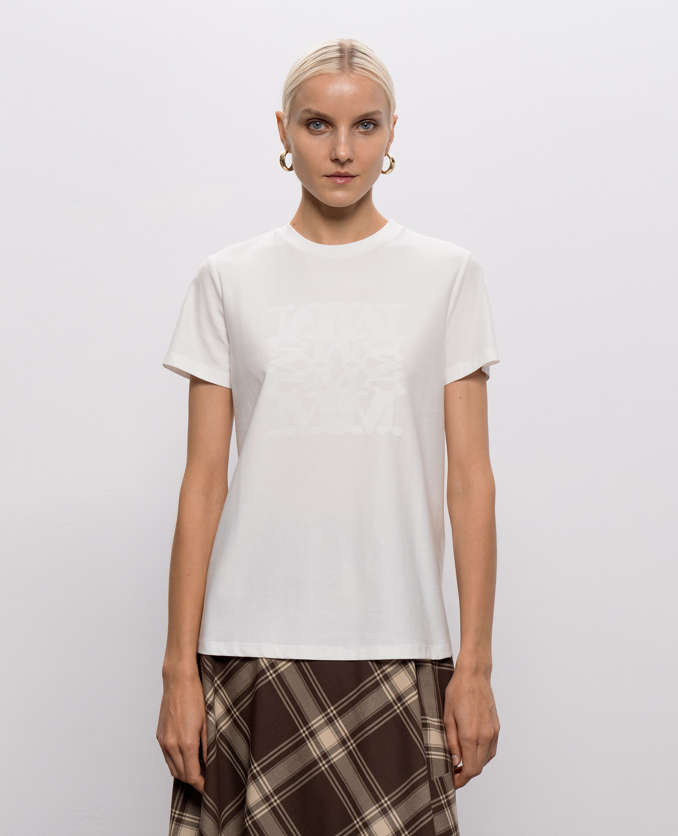 PANFILO white T-shirt with monogram pattern Max Mara 3