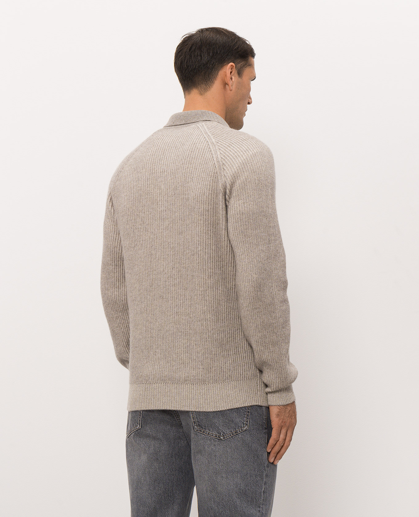 Gray cashmere zipper sweater Brunello Cucinelli 4