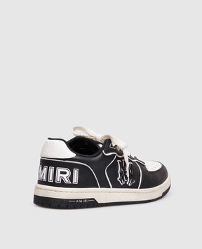 AMIRI NEWPORT black leather sneakers with a worn effect AMSNSN1061