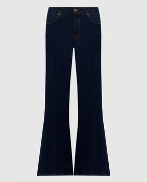 Twinset Blue flared jeans with logo patch 262TP2900