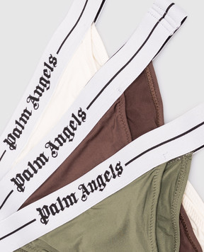 Palm Angels Set of Brazilian briefs with logo pattern PLA1UWBT05TR