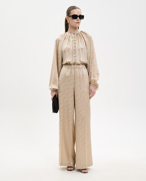 Jacob Lee Beige patterned silk jumpsuit WSJ0102SS26SGJNLG