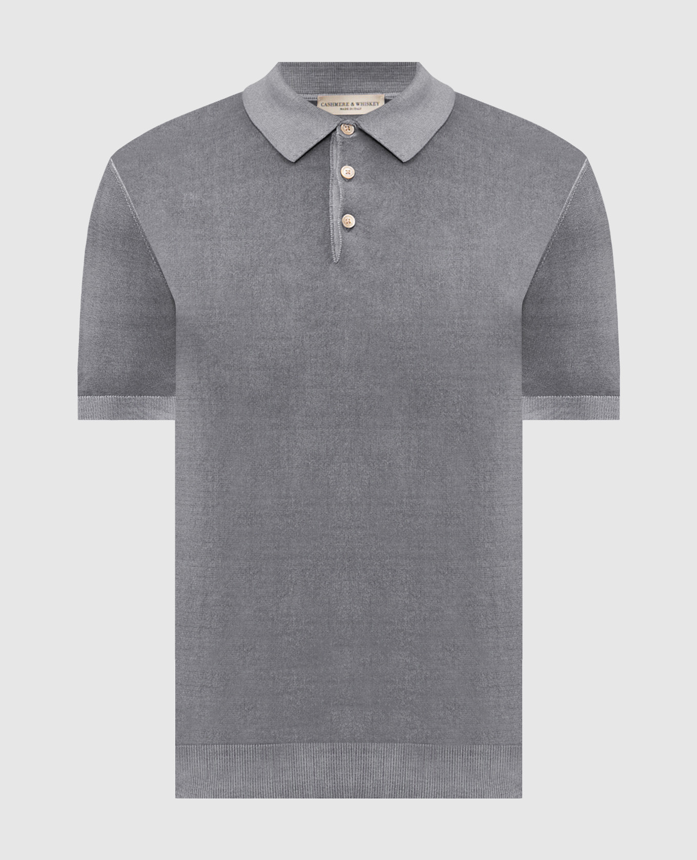 Grey cotton polo shirt