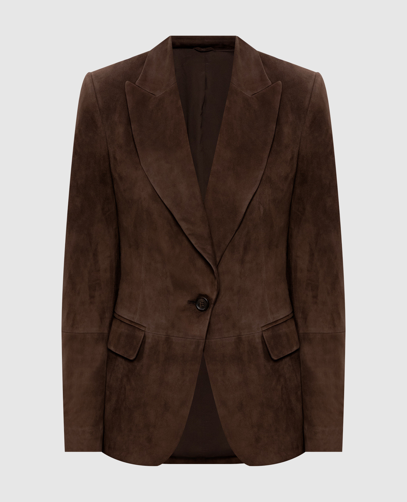 

Brown nubuck jacket with monil chain Brunello Cucinelli