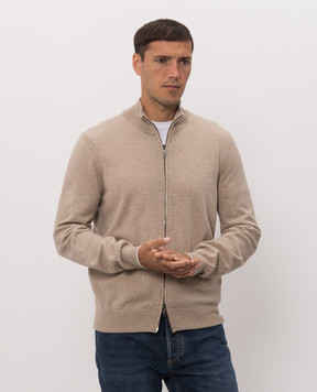 Peserico Beige wool and cashmere cardigan R59532F129V470