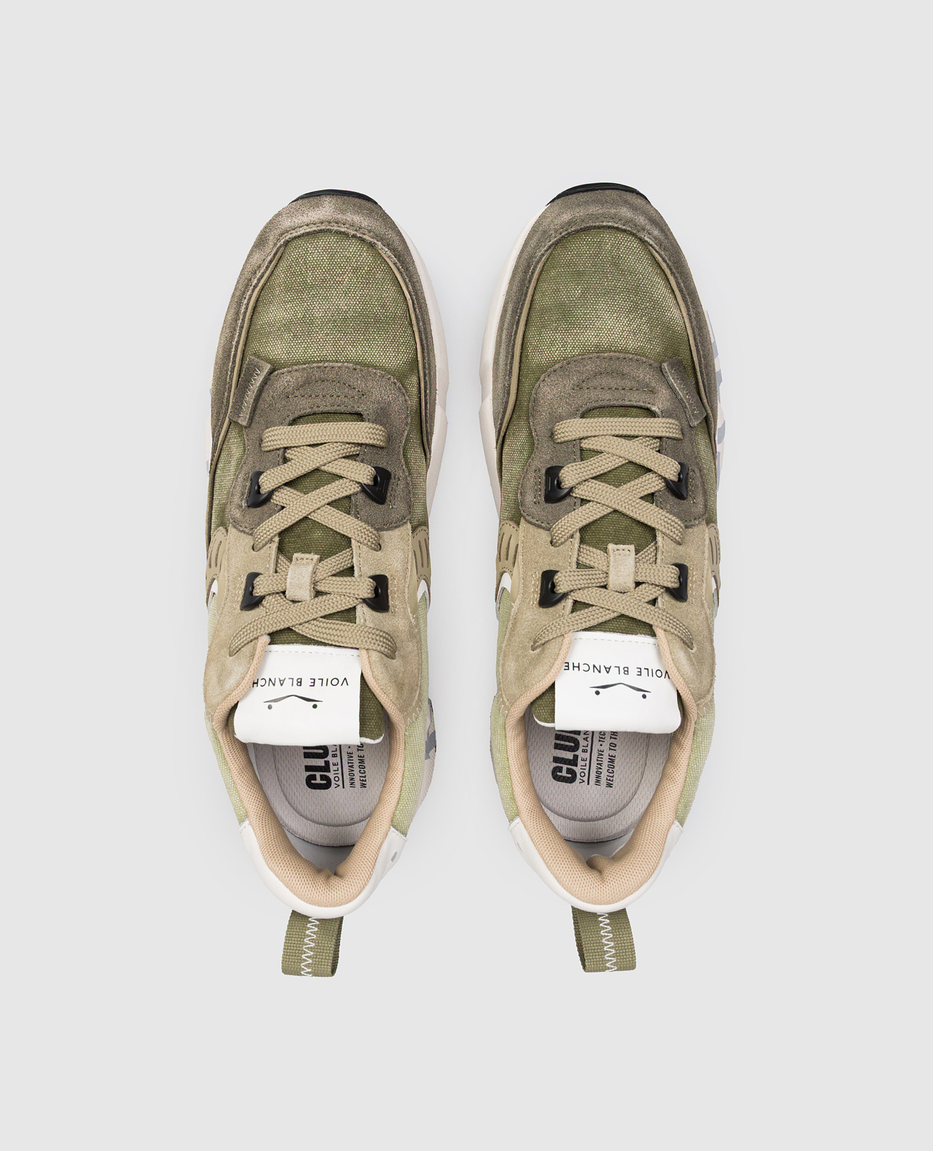 

Combined khaki sneakers CLUB01 Voile Blanche