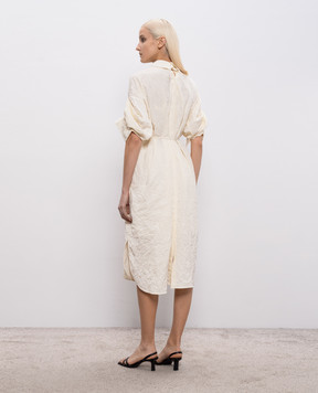 Juun.j Ivory shirt dress with a harvester effect JW6371W020