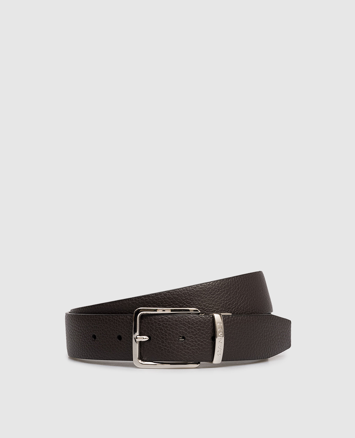 

Leather reversible belt with logo Canali, Brown
