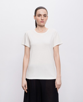 Y`S Yamamoto White T-shirt with monogram embroidery YKT03060