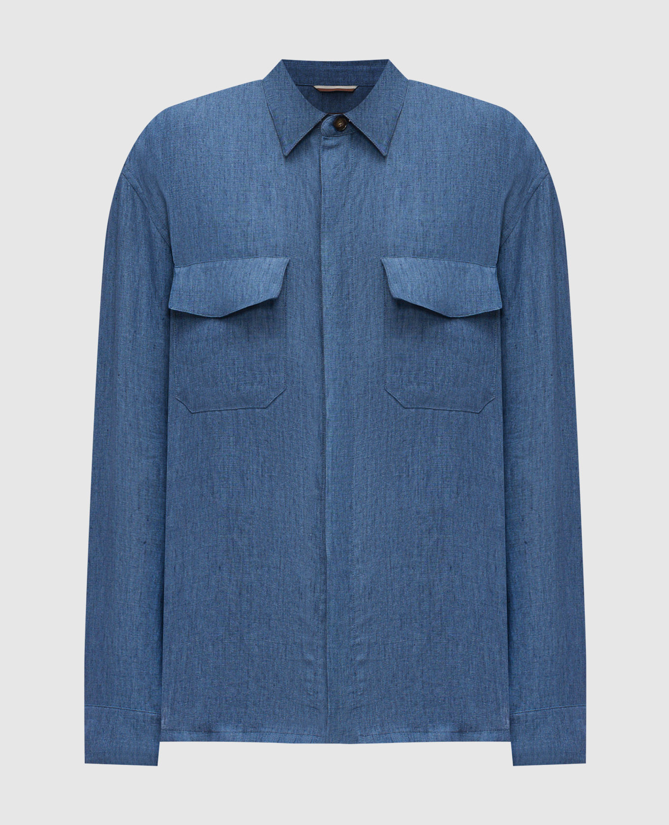 

Blue linen shirt Canali