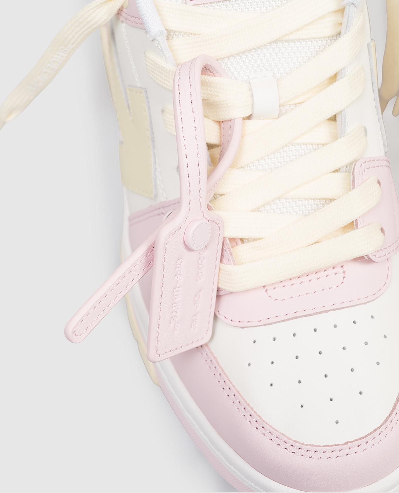 

Out Of Office Kids Pink Leather Sneakers with Logo Off-White