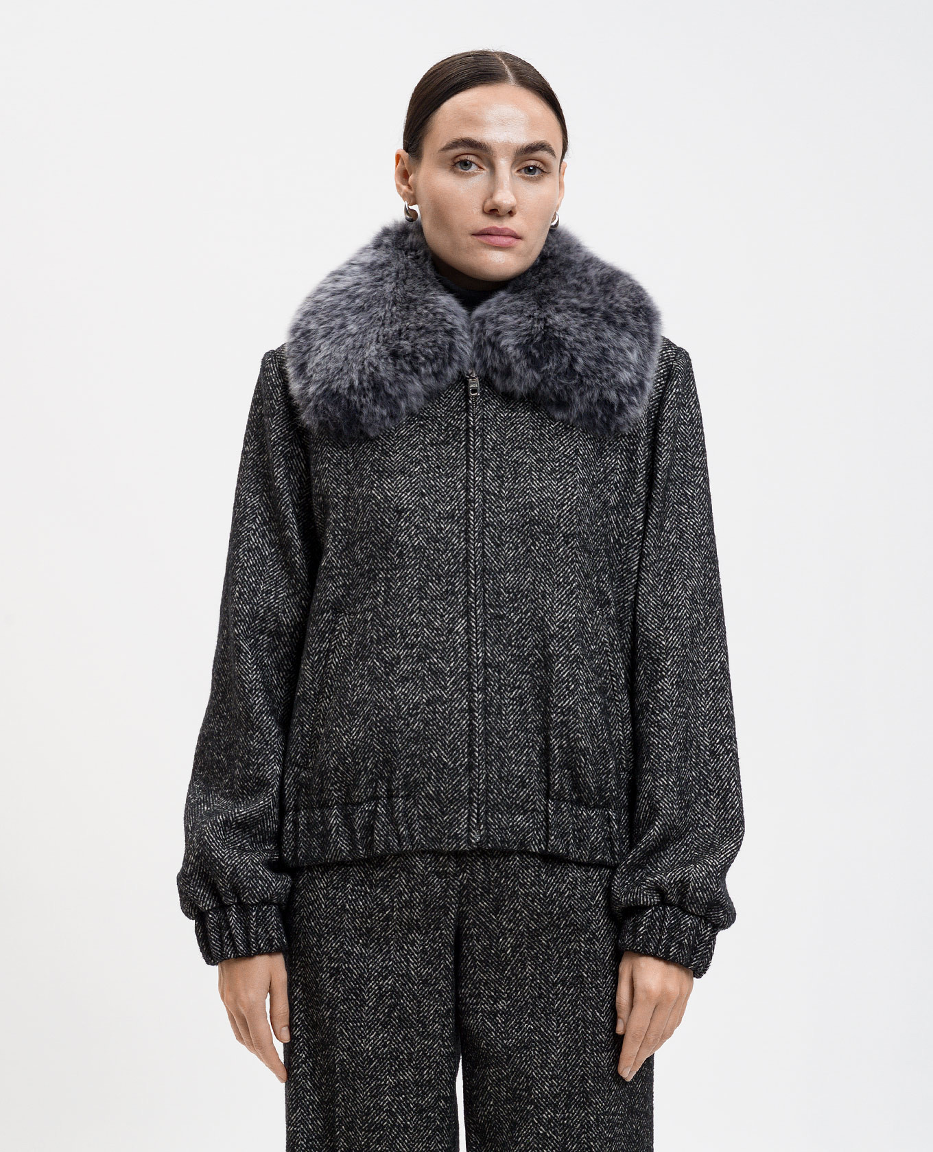 

Cropped jacket with patterned wool Dolce&Gabbana, White