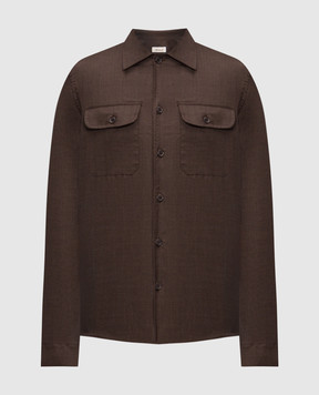 Doriani Cashmere Brown wool and silk shirt DOSLIDR42T196