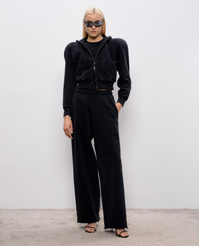 Vetements Black cropped sports jacket with accent shoulders WE76ZU508B