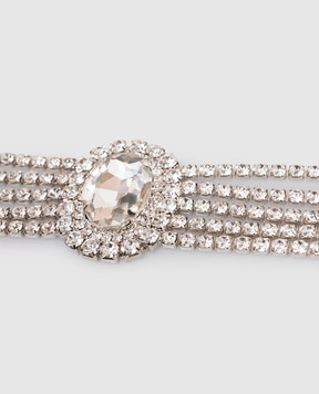 Nissa Silver choker necklace with crystals EXCOL17