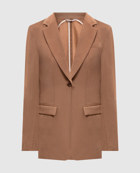 Marco Pescarolo Brown Iris wool and silk jacket IRISD5314