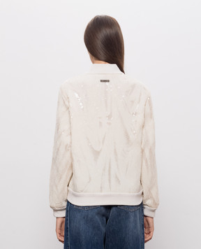 Peserico Ivory sequin bomber jacket E2163001760