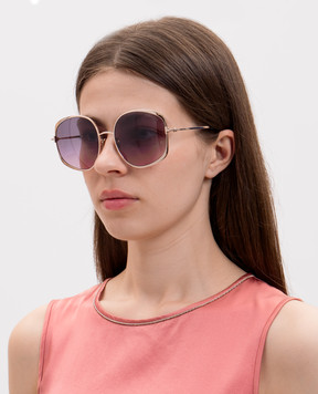 Tom Ford SOFIA gold sunglasses with logo engraving FT1349