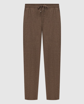 Agnona Brown linen pants T710U6YU3046