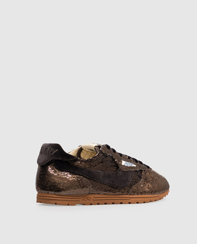 AUTRY Brown Windspin sequin sneakers WSLWEI01