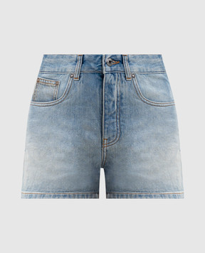 Off-White Blue denim shorts with a frayed effect 2YC019S26DEN002