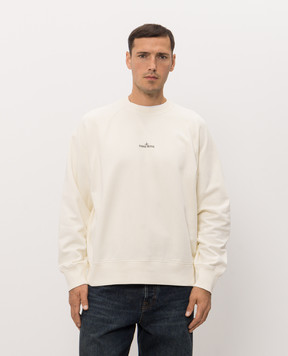 Stone Island Ivory sweatshirt with logo print L2S156100008S0466