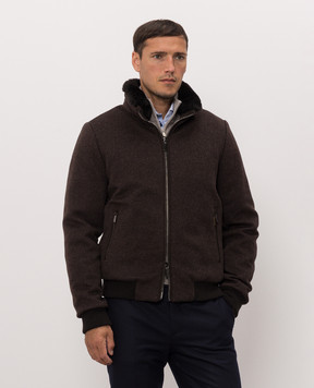 MooRER BELLATI brown down jacket made of wool and cashmere BELLATILE