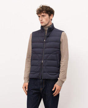 Herno Blue down vest with logo PI0018ULE12456Z