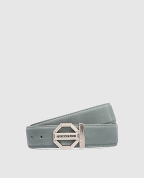 Stefano Ricci Green suede belt with logo N381SDC554P
