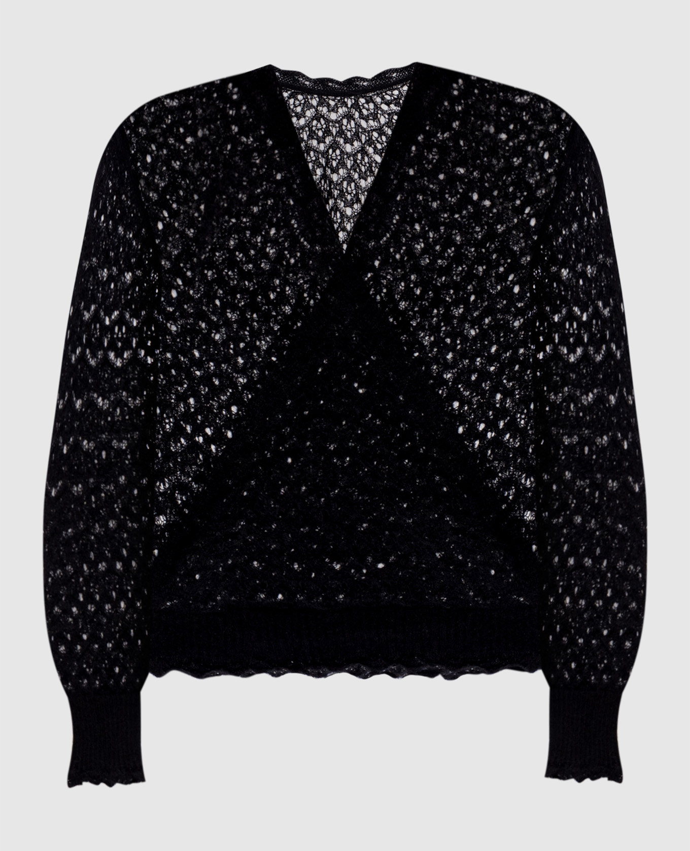 

Black openwork sweater with wool Twinset