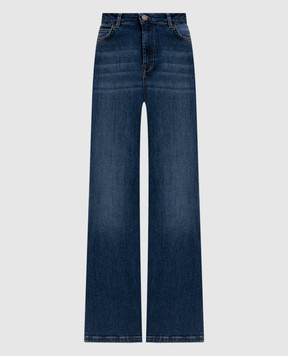 Twinset Blue flared jeans with patch 262TP2560