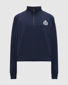 Sporty & Rich Blue sweatshirt with logo embroidery ST098710243BL106