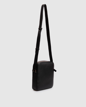 Santoni Black leather bag with logo UIBBA2913ENAITB