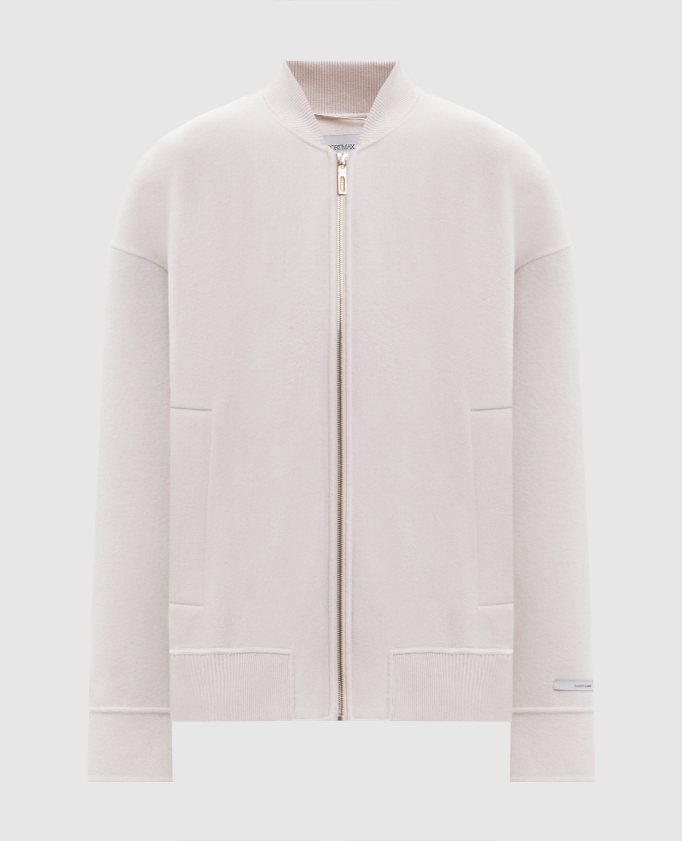 ONDATA ivory wool bomber jacket