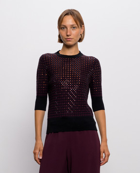 Ermanno Scervino Burgundy top with crystals D495L319CTUIE