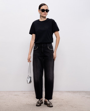 Twinset Black T-shirt with embroidery 261TP2343