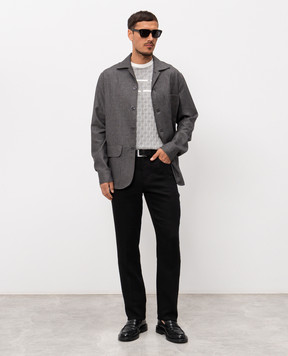 Stefano Ricci Black linen and silk pants M8T62B0190TXFIL