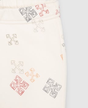 Off-White Children's ivory joggers with logo print 44GXD001F26F002