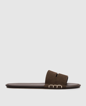 JW Anderson Brown suede flip-flops FL0009LA0364