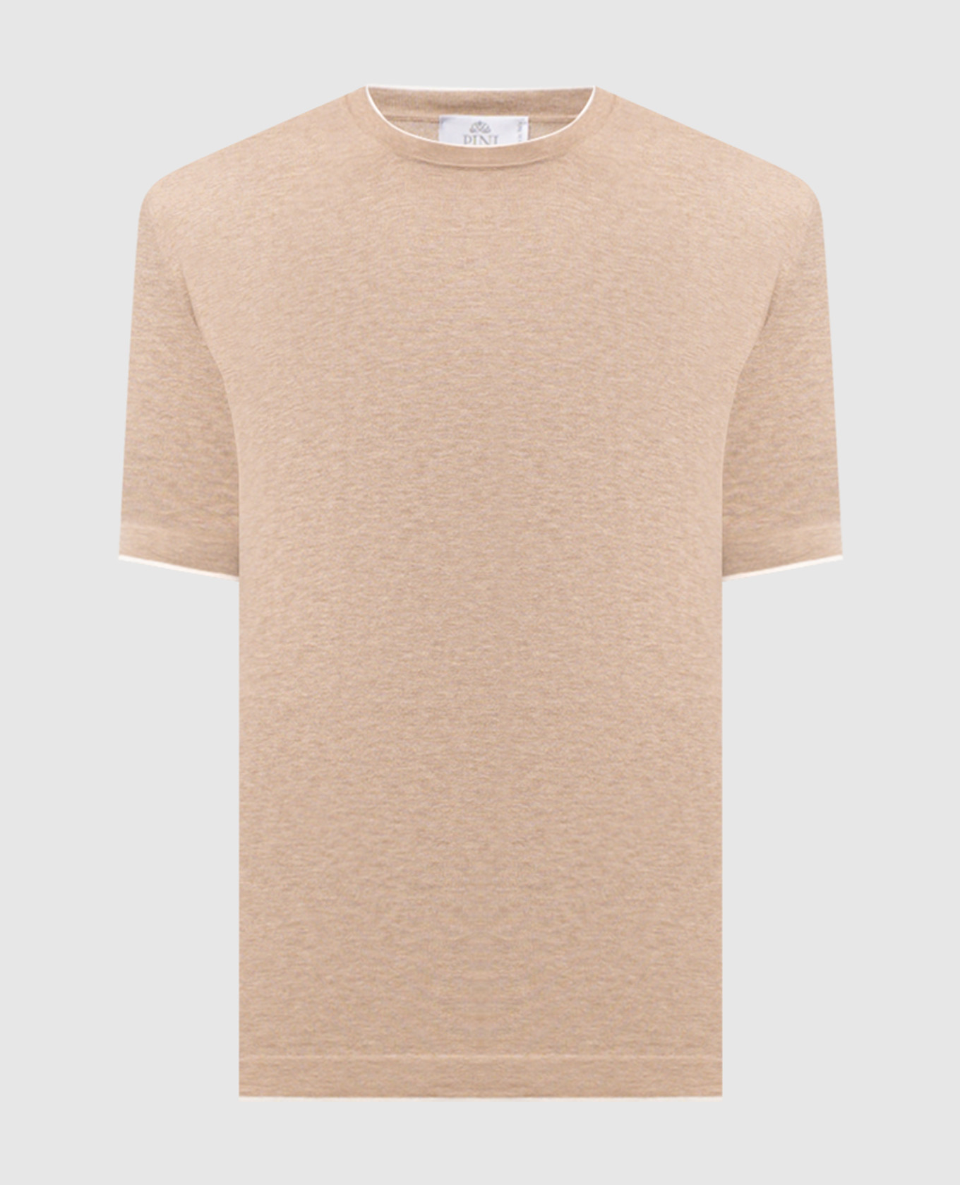 

Beige T-shirt with contrast trim Pini Parma