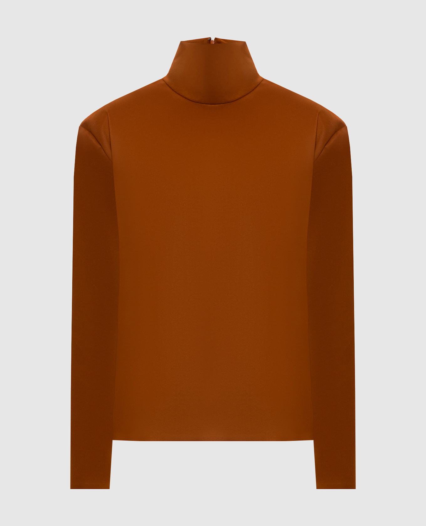 

Brown silk turtleneck with accent shoulders Saint Laurent