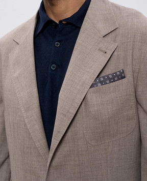 Brunello Cucinelli Gray patterned silk pachet MX8700091