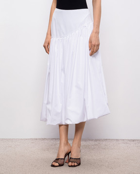 Calcaterra White midi skirt with drape S607