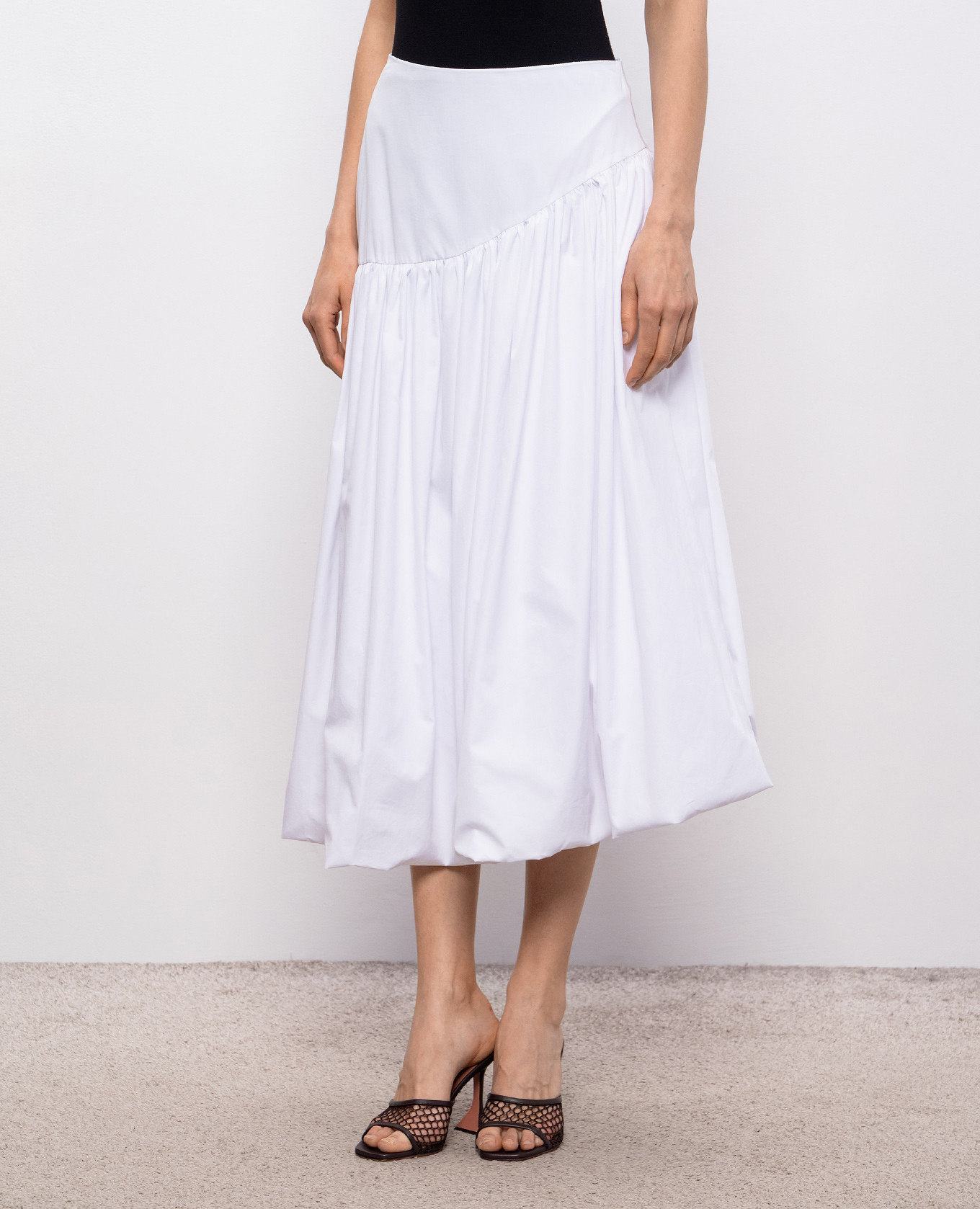

White midi skirt with drape Calcaterra