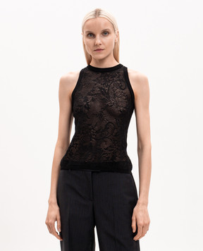 Alexander McQueen Black top with woven pattern 870371Q1BG1