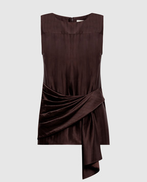 Loulou de Saison Brown FONDA top with silk FONDA